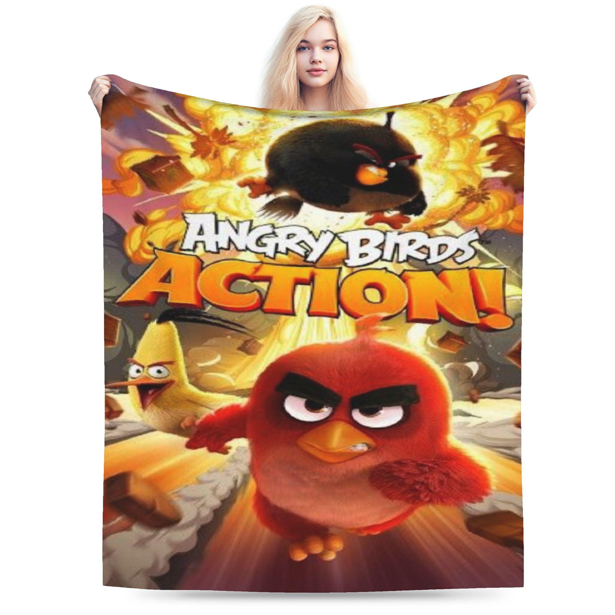 

Гра-стрілялка Angry Birds Плед М який Кораловий Фліс Плюшевий Зцілюючі Подарунки Плед-килим Шматок 50x60in