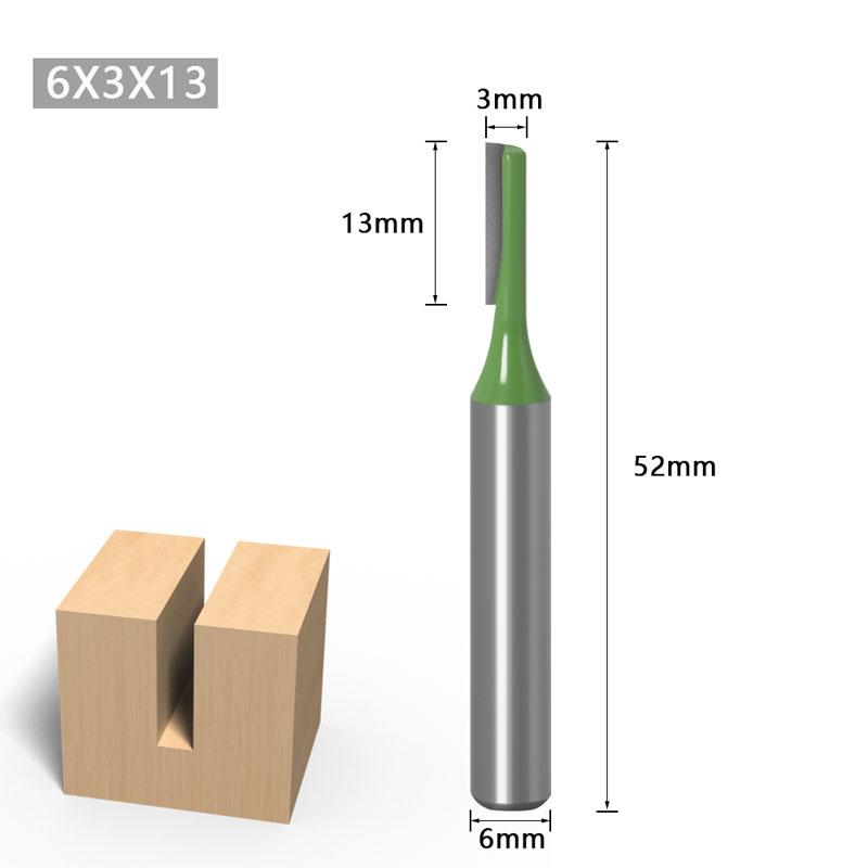 1/7pcs 6mm 1/4inch Shank Single Double Flute Straight Bit Milling Cutter for Wood Tungsten Carbide Router Bit Woodwork Tool