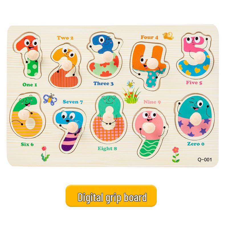 Montessori Wooden Shape Matching Jigsaw Building Blocks - Early Childhood Educational Toy