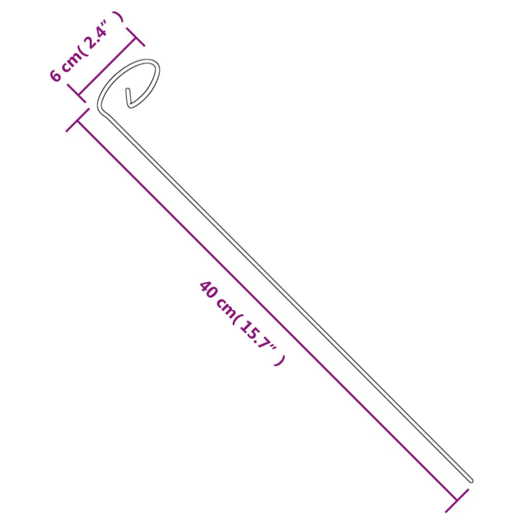 Pflanzstützen 20 Stück Dunkelgrün 40 cm Stahl
