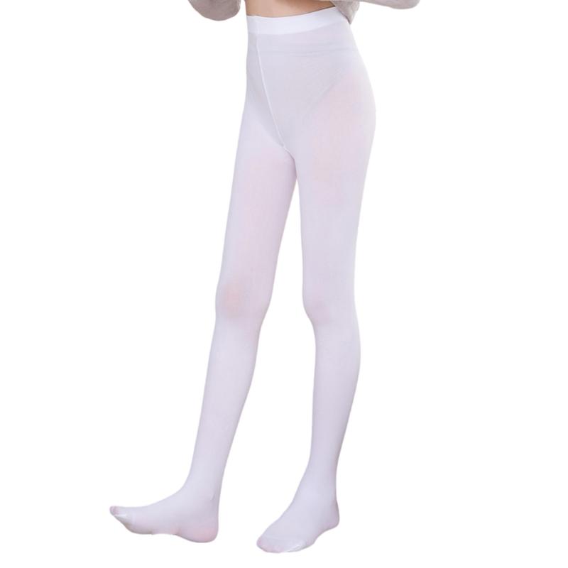 Velvety Girls Tights Classical White Dance Pantyhose Nonslip Waistband Smooth Texture for Ballet Class And Daily Wear