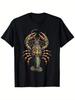Vintage Graphic 100 Cotton TShirt Colorful Lobster Art Summer