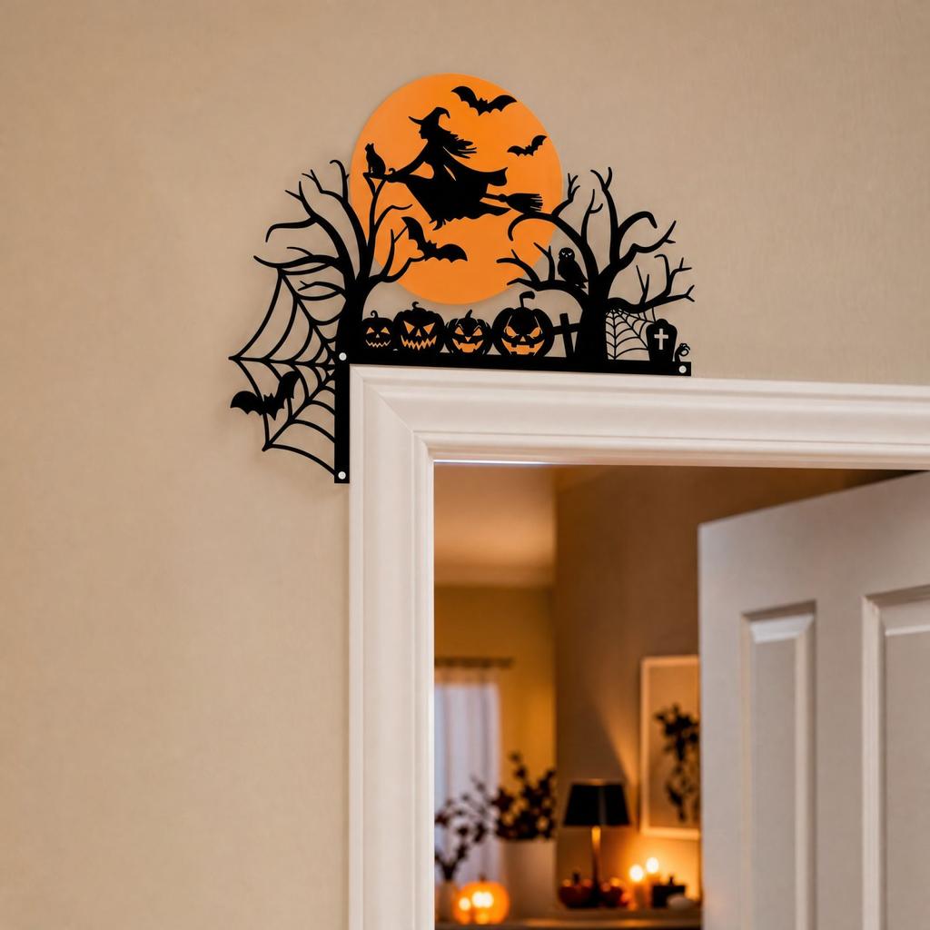 2D Acrylic Halloween Witch and Corner Decoration for Door or Table
