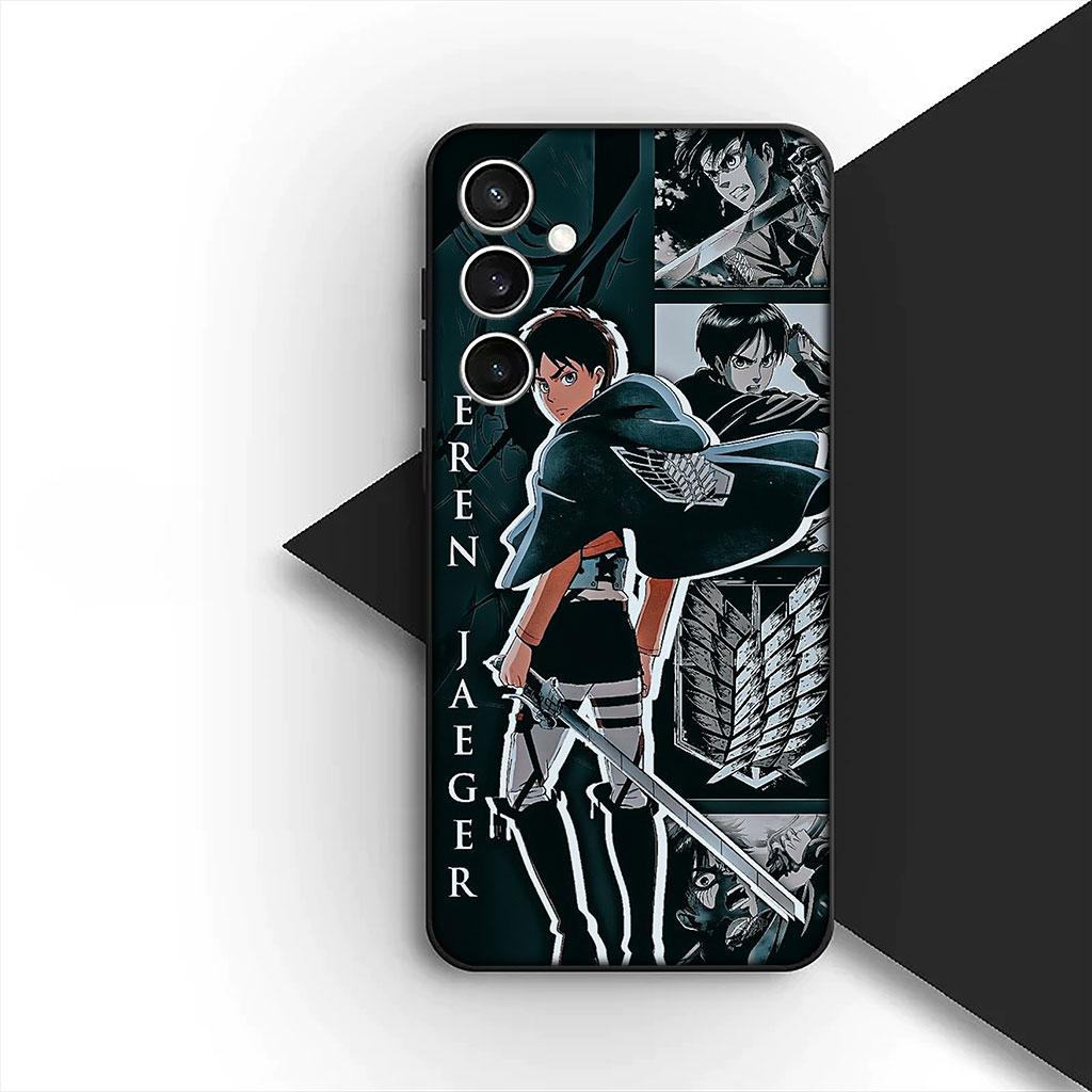 Phone Cover for Samsung Galaxy S22 S21 S20 FE Ultra Plus A07 A17 A15 A16 A25 A57 A37 Case Comics Attack on titan levi Eren