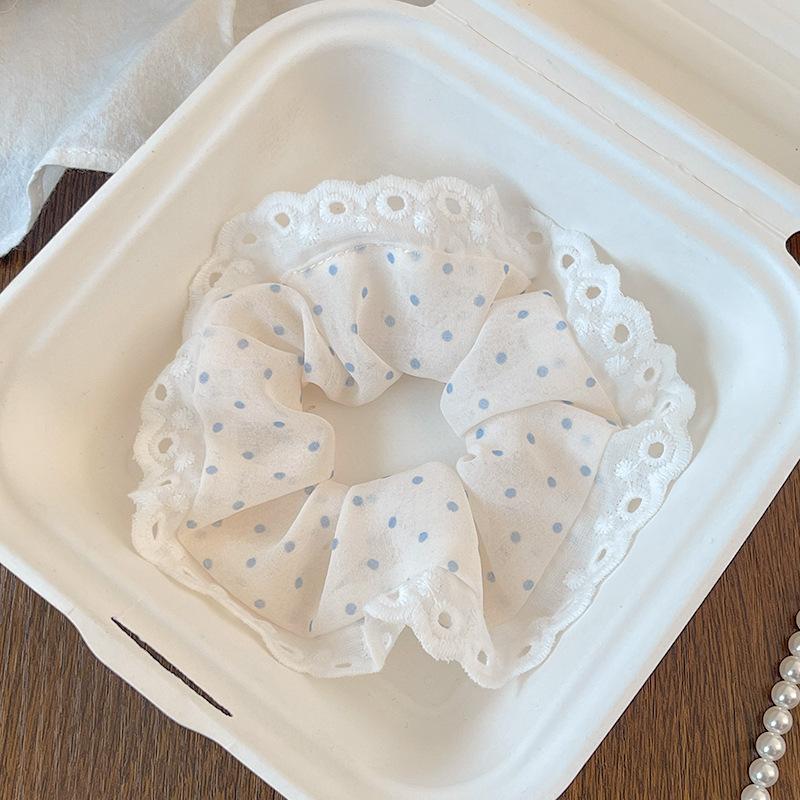 

Милое кружево в горошек резинка для волос в виде толстой кишки, высокочувственная, девичья, сердечко, веревочка, завязанный пучок, резинка для волос, аксессуары для волос