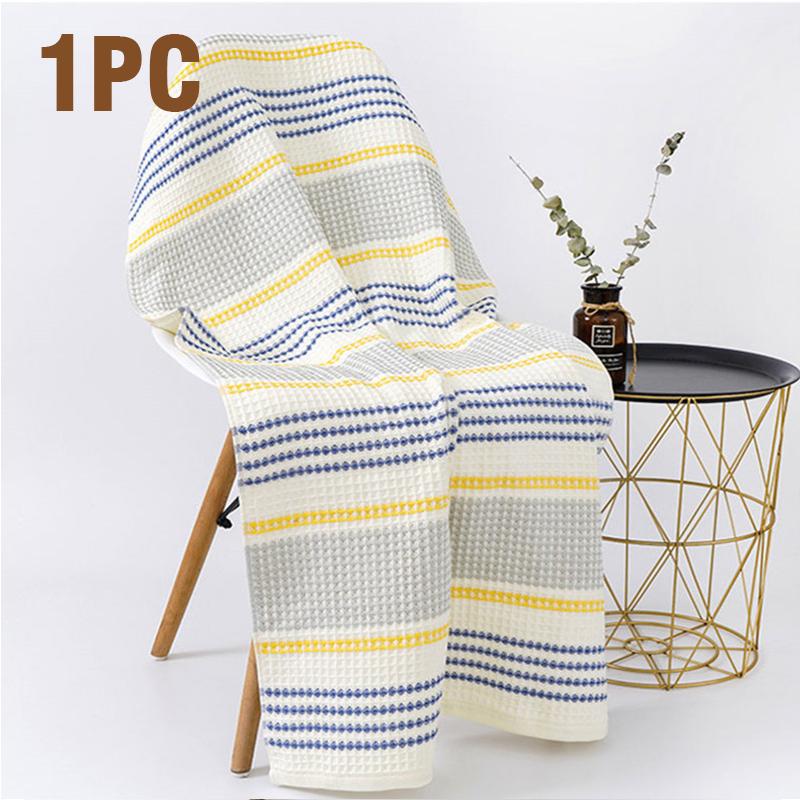 

100% Cotton Bath Towel Set High Quality Striped Waffle Towel for Child Home Water Absorption Soft Washcloth 35X75CM/70X140CM 33X33