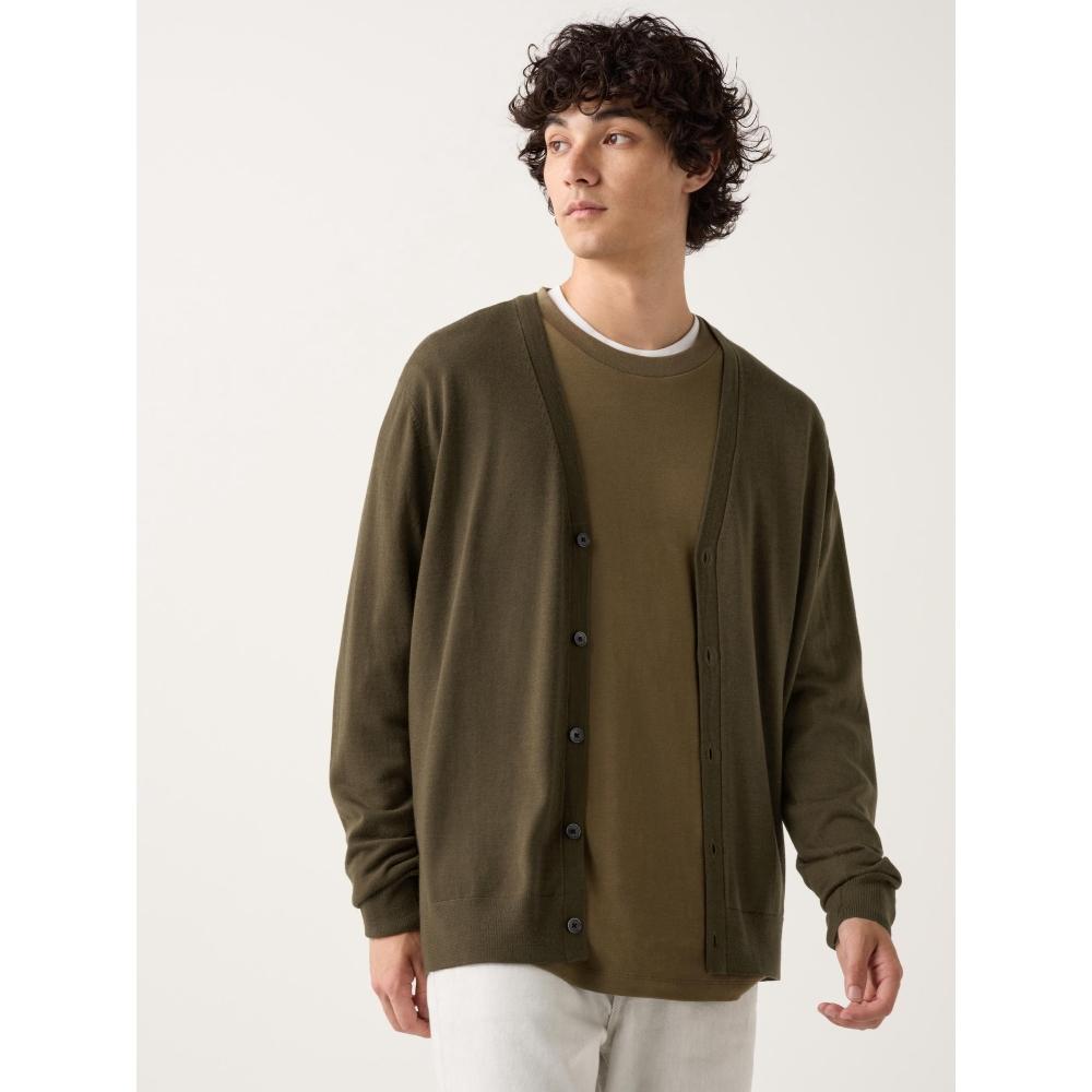 

Uniqlo Merino V Neck Cardigan 37 BROWN/MEN S