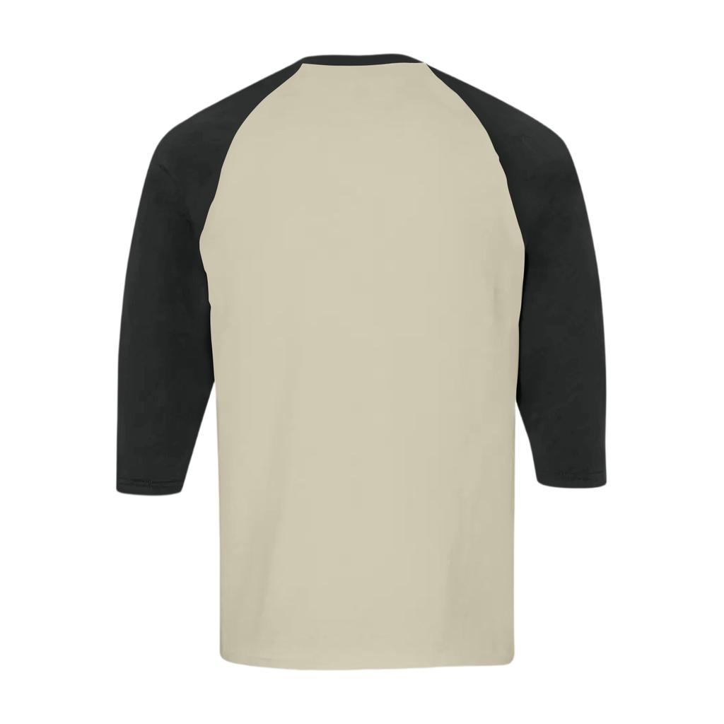 Herren Henley-Kragen Raglanärmel Dreiviertelärmel Hemd Knopfleiste Lässig Leichter Weicher Stoff Oberteil