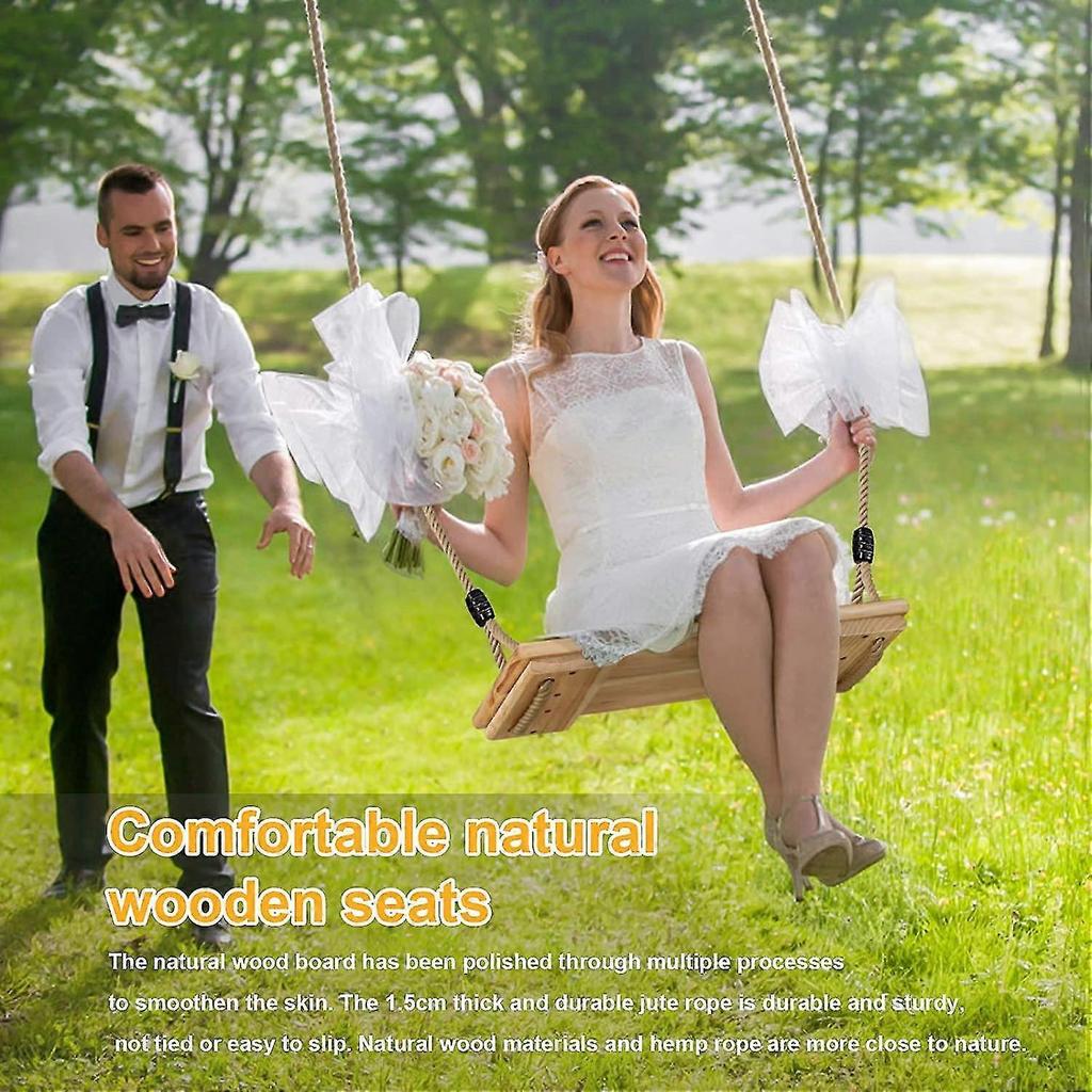 Wooden Swing, Adult/child Garden Planning Swing, For Outdoor Play, Adjustable Handle, 200 Kg