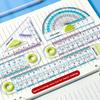 4pcs Soft Silicone Straight Ruler Non Slip Triangle Rulers Simple Stationery Ruler  School Office