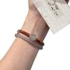 Elegant Double Circle Moonlight Gray Beaded Bracelet – Stylish & Versatile for Women