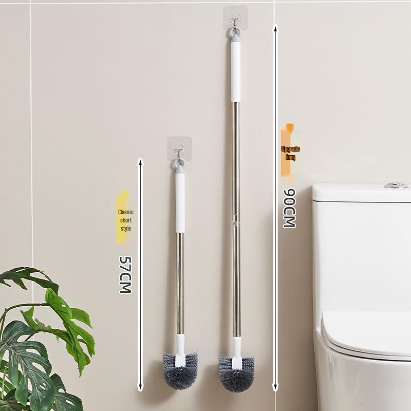 Wall-Mounted Long-Handle Toilet Cleaning Brush for Stain Removal