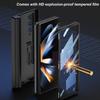 Fold Pen Holder Hinge Case for Samsung Galaxy Z Fold 4 5G Bracket Stand Case Hard PC Cover Glass Film