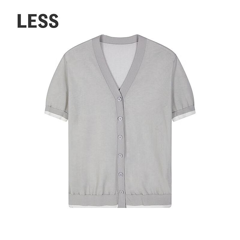 LESS Women's Short Sleeve Short Cardigan