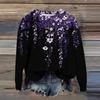 Women's Fashion Printed Long Sleeve Loose Round Neck Sweatshirt Top Fall