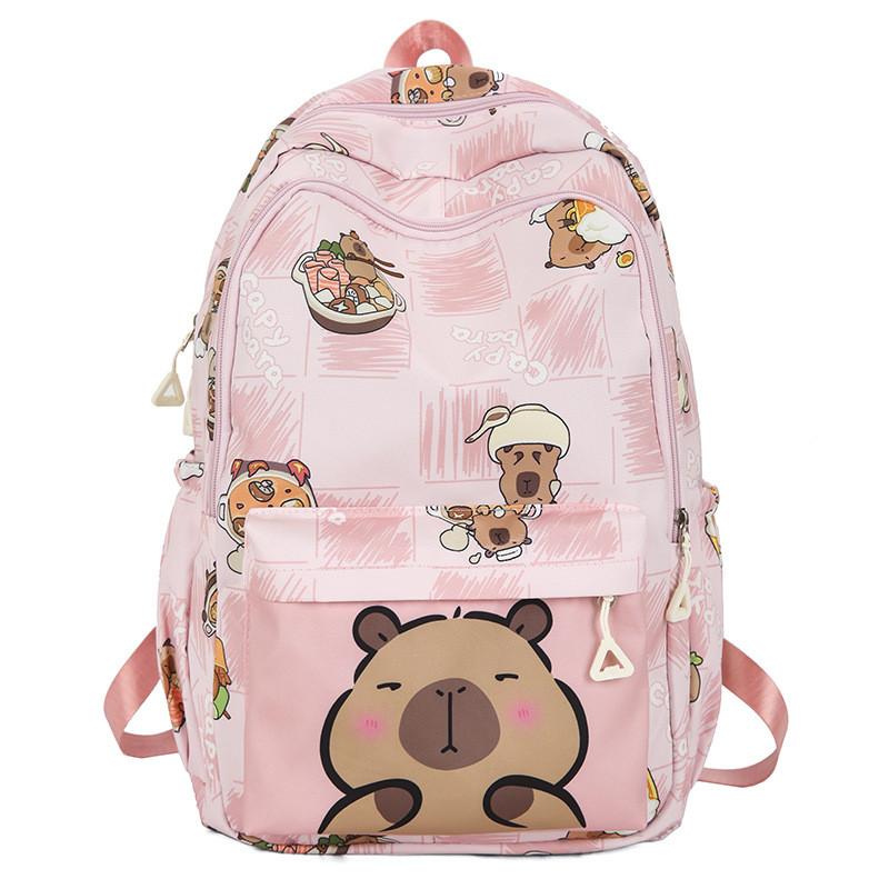 Backpack Printed Capybara Outdoor Large Capacity Travel Bag Student Schoolbag