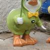Hand-crafted Duck Statue Artistic Resin Adding Vitality Raincoat Duck Figurine Garden Supplies