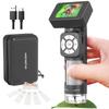 AD112 Portable Pocket 500X Microscope Kit 2 Inch LCD Screen Handheld Digital Microscope with 8 Adjustable LED Lights