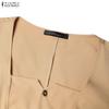 ZANZEA Women Casual Square Collar Long Sleeve Elegant Long Dress