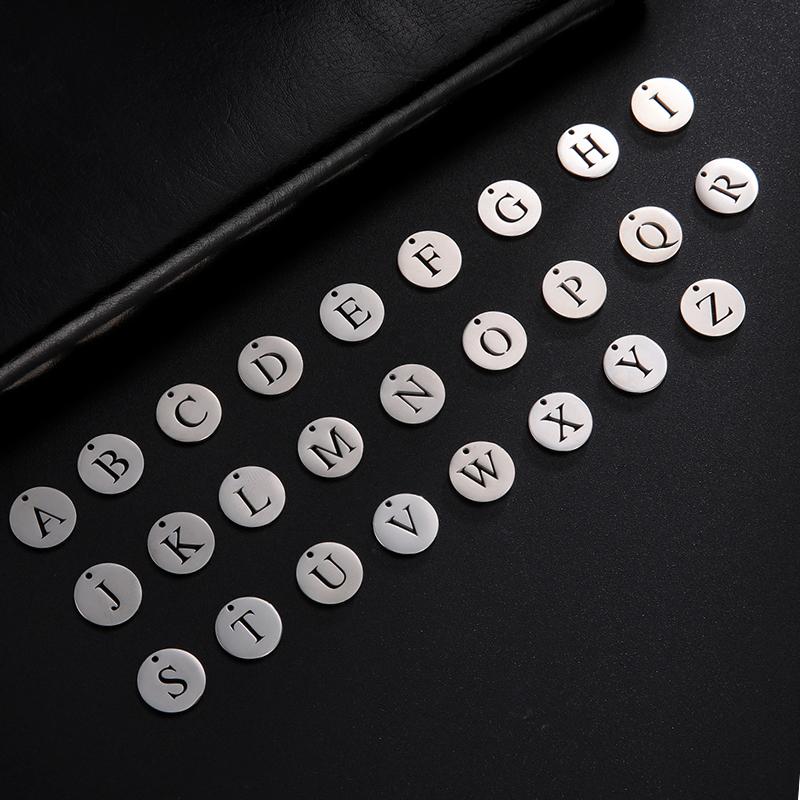 

Teamer 26pcs/lot Alphabet Charms for Jewelry DIY Making Stainless Steel A-Z Capital Letter for Necklace Bracelet Birthday Gifts