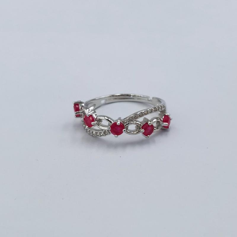 

Sace Gems Кольца из стерлингового серебра 925 пробы 3 мм с натуральным рубином, роскошные, для женщин, созданные для свадьбы, помолвки, вечеринки, изящные ювелирные изделия Open красный