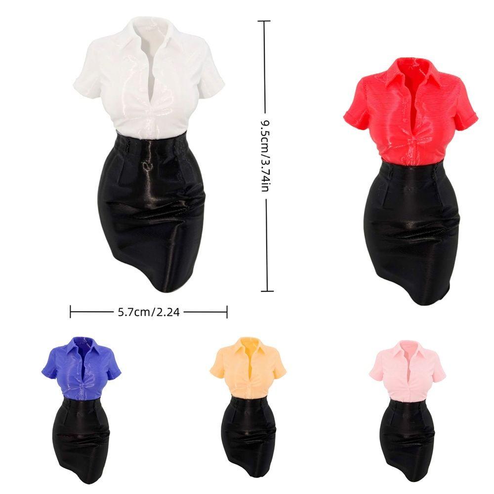 Leather Skirt Lady Half-Body Statue White Shirt Professional Clothing Figurine  Entryway Display