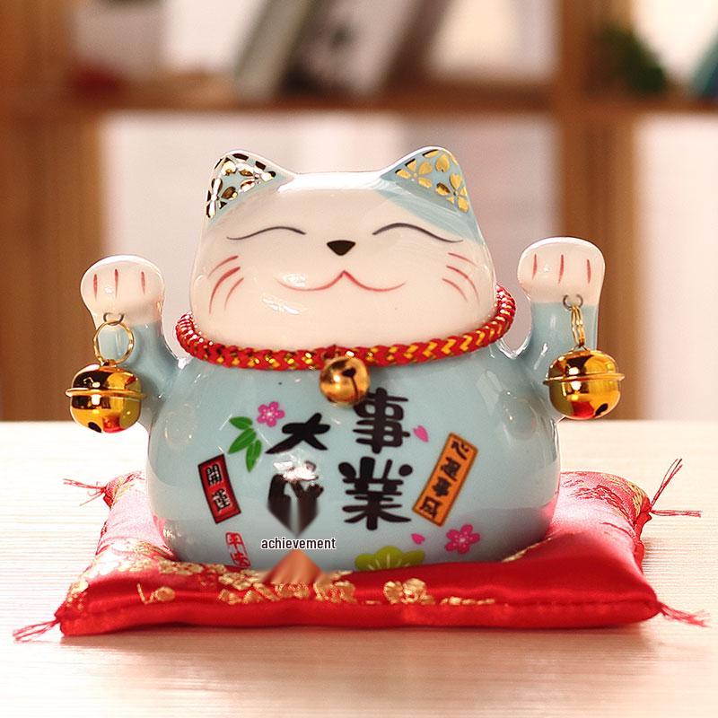 Large Ceramic Lucky Cat Ornament: Creative Piggy Bank & Home Decoration Gift
