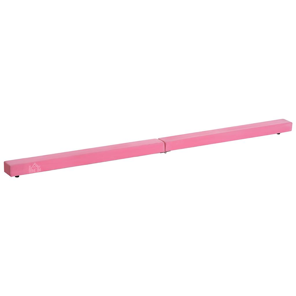 Trave per Equilibrio Pieghevole, Antiscivolo, Rivestimento in Camoscio, Legno Robusto, 210 x 10 x 6,5 cm, Rosa