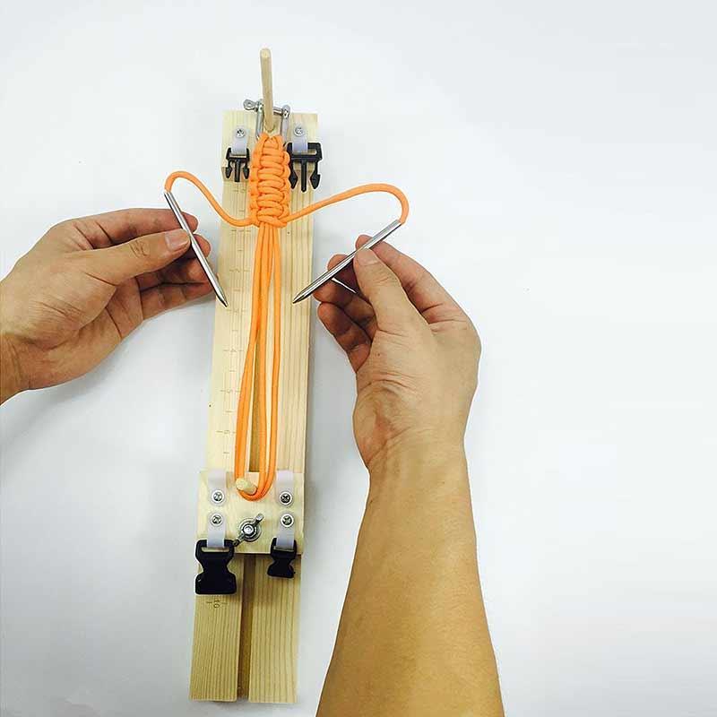 Paracord Bracelet Jig Wristband Maker Wood DIY Knitting Wristband Knitting Tool Braided Parachute Cord Weaving Tools