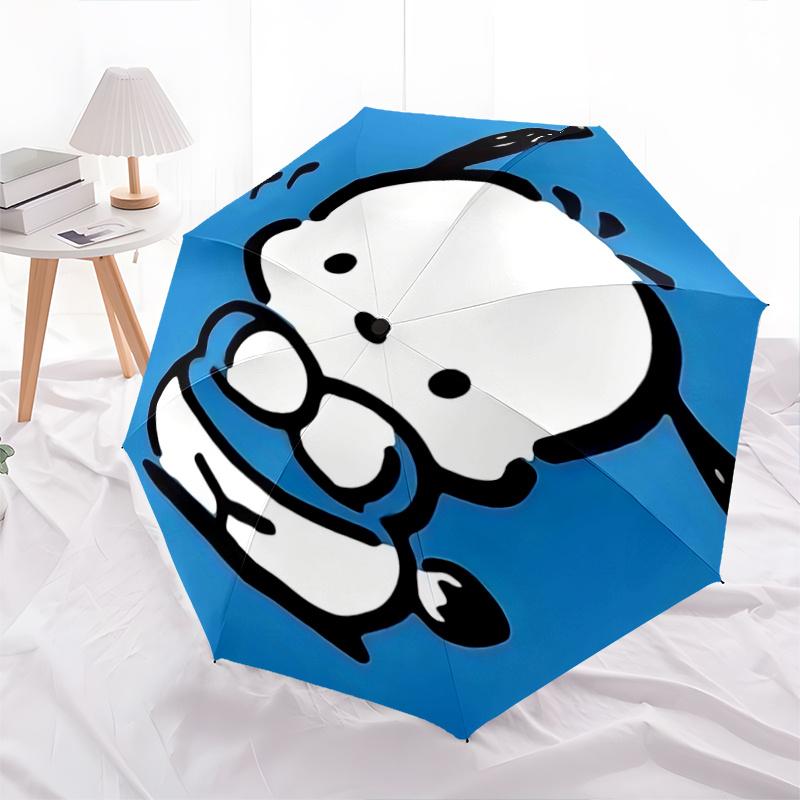 1pc Pochacco Automatic Opening/Closing Umbrella with Foldable Design, 8-Bone Iron Frame, Outdoor Use, Ideal Gift for Fans, Travelers, Daily Use, Suita