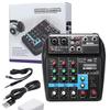 Portable 4 Channels Audio Audio Mixer A4 Sound Mixing Console Bluetooth Record 48V Phantom Powe EffectsMixer with USB New