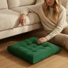 Thickened Floor Cushion Corduroy Chair with Ties, Soft Square Seat Pad, Non-Slip Comfortable Office Pad Warm for Reading Nook Floor, Winter