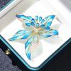New exquisite enamel orchid brooch inlaid with zircon elegant temperament suit accessories flower women's brooch pin