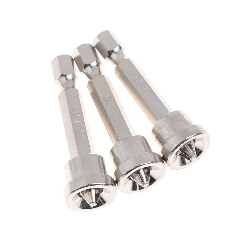 

2Pcs 25Mm + 3Pcs 50Mm Ph2 Screwdriver Bit Set For Plasterboard Wood Board Depth Stop Limit Cross Tips No-Magnetic Cross Heads 1Set