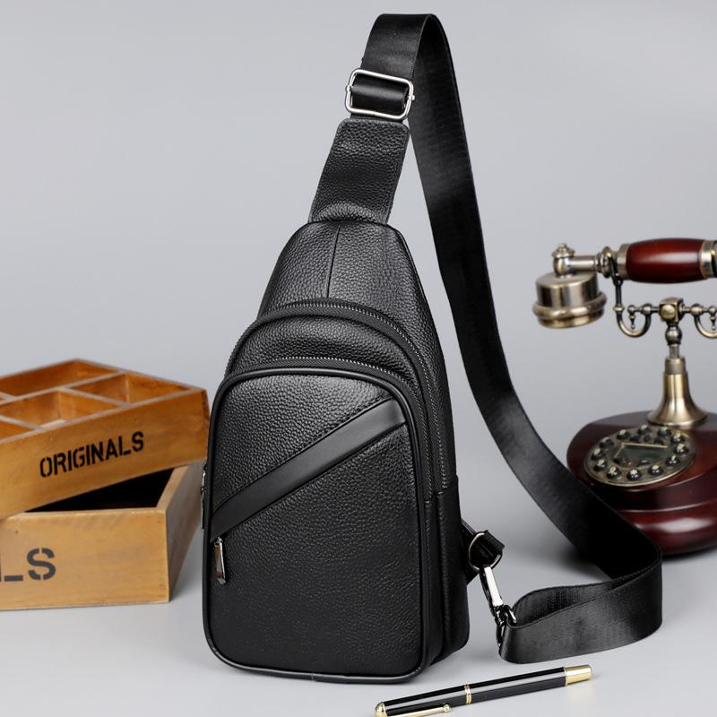 Men's Shoulder Bag Chest Bag Casual Cowhide Crossbody Bag