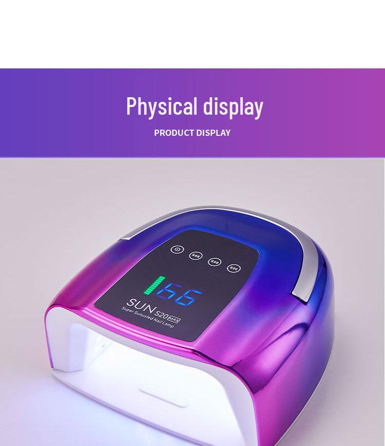 200W Portable Rechargeable Nail Gel Curing Lamp for Salon and Home Use