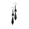 Charm Gothic Black Vampire Bat Red Teardrop-shaped Glass Crystal Pendant Dangle Earrings for Women Halloween Jewelry Accessories