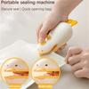 Cute Duck Vacuum Rechargeable Bag Sealer for Freshness Portable Easy Use Kitchen Gadget 2 In 1 Mini