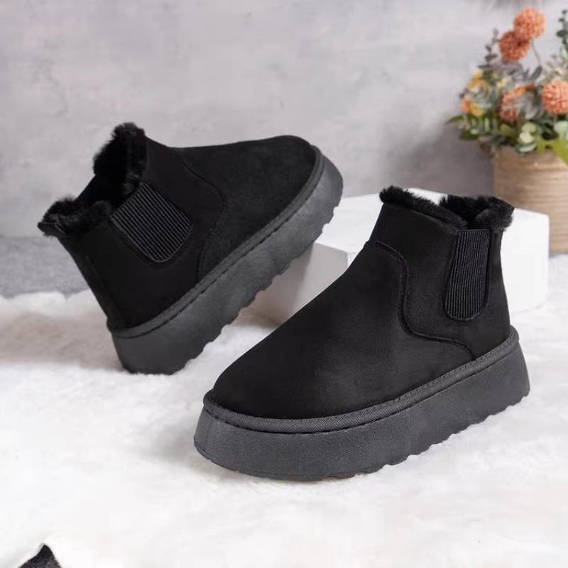 

Large size snow boots for women s autumn and winter new velvet thickened retro cotton shoes cotton boots for women 36 чорний