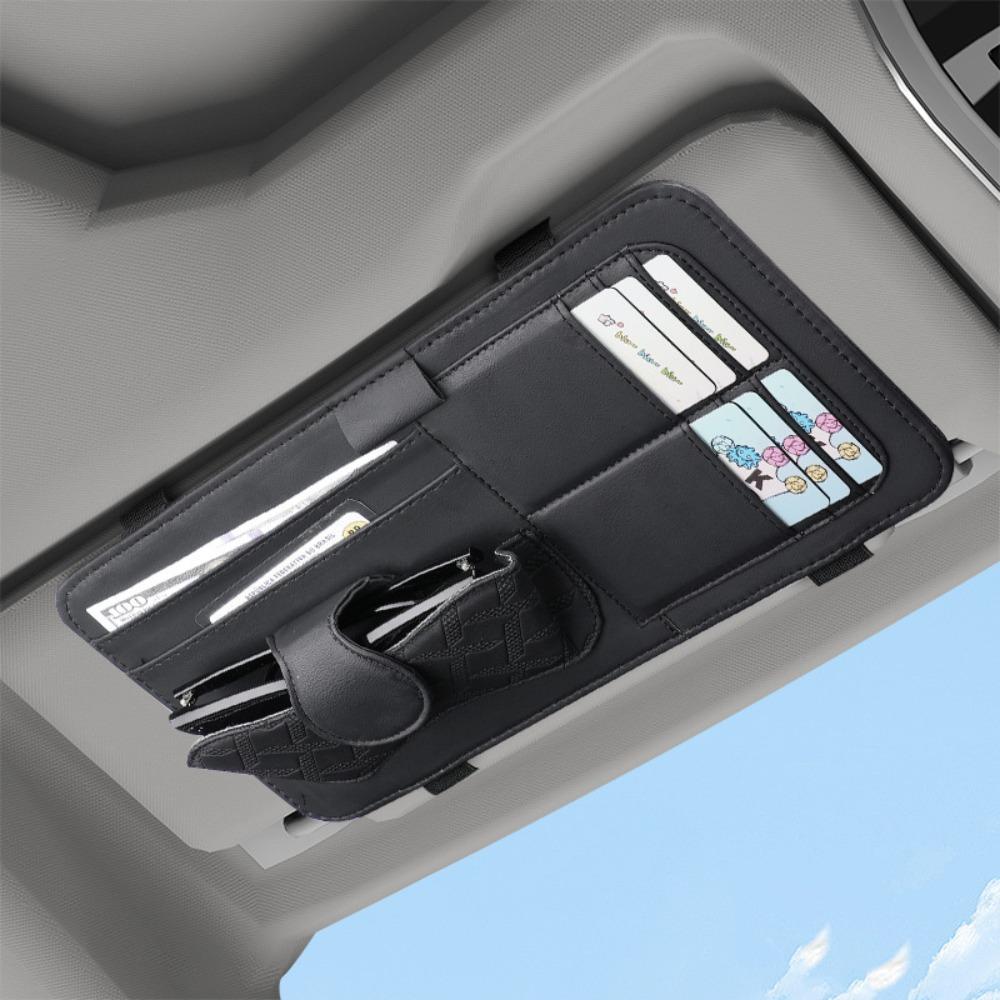 Save Space Car Ticket Holder Multifunctional Sunglasses Holder Car Visor Organizer Bank Card