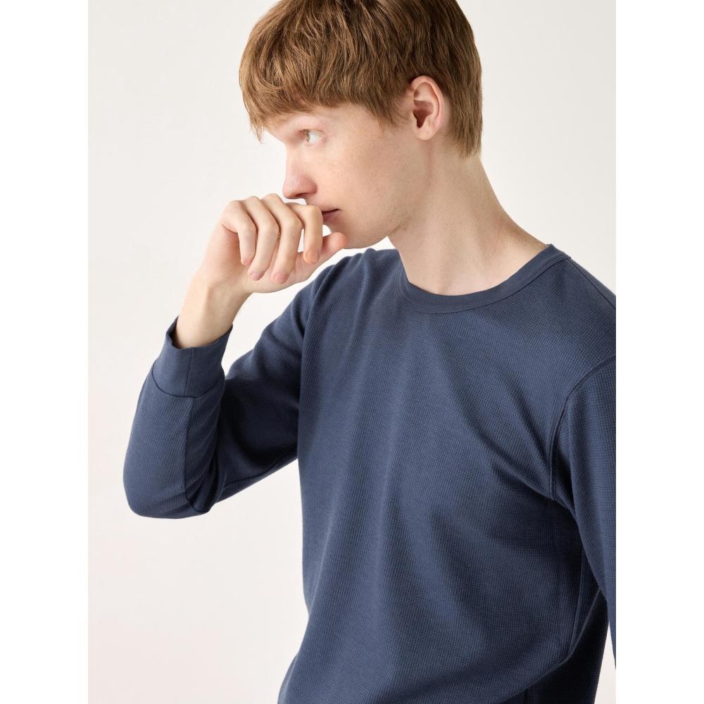 

UNIQLO JAPAN Ультра теплая футболка Heattech Cotton Waffle с рукавом 9 минут