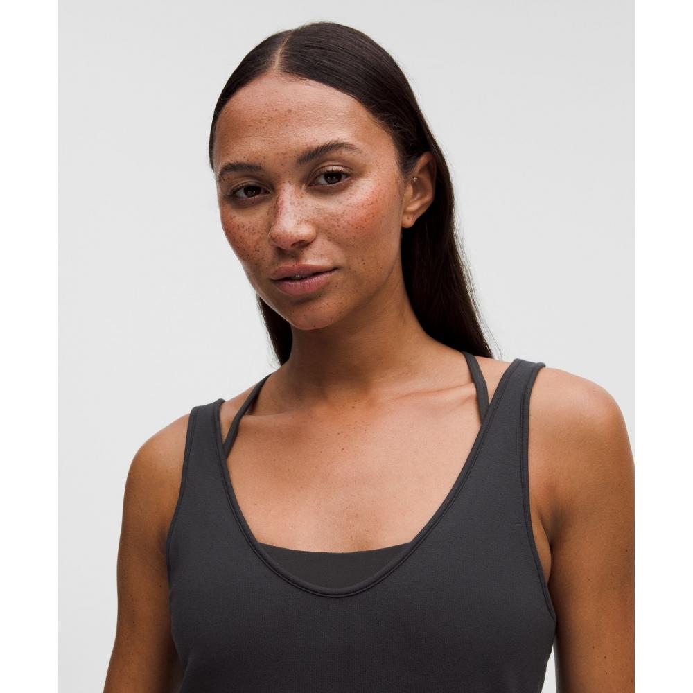 Lululemon Becalm V Neck Tank Top Black
