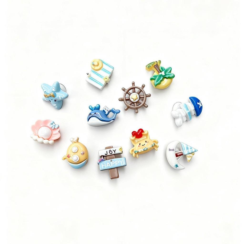 Ocean-Themed 3D Cartoon Clog Charms Set for DIY Shoe Decoration