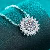 Sunflower Style Moissanite Necklace - S925 Sterling Silver, 1 Carat, Elegant & Luxurious Women's Festival Gift