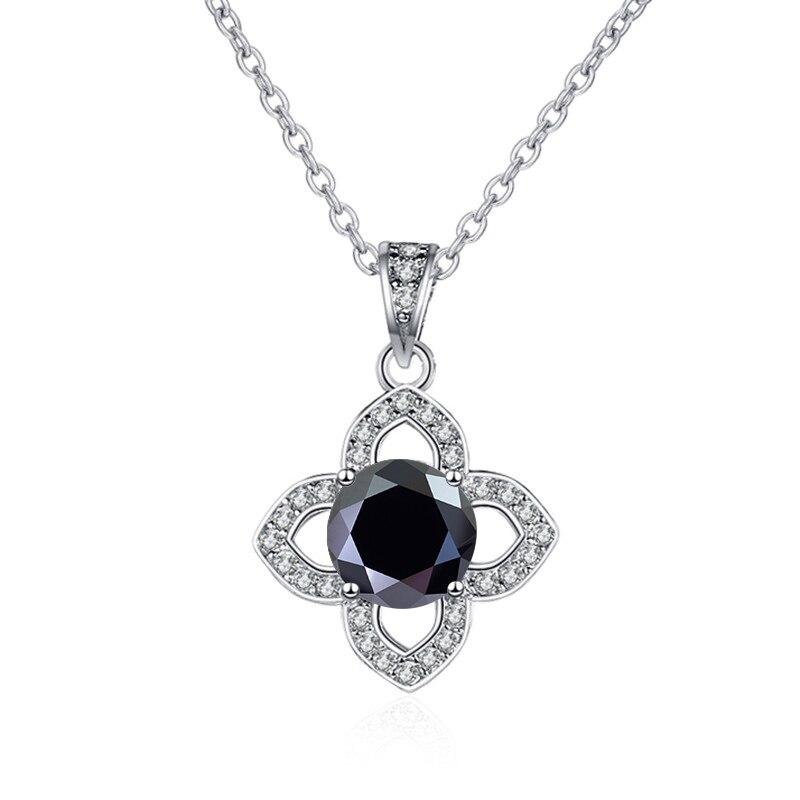 Bague Ringen 1ct VVS D Color Moissanite Pendant Necklace Women's 925 Sterling Silver Lucky Clavicle Chain Valentine's Day Gift