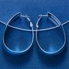 1 Pair 925 Sterling Silver 35mm Luxury Smooth U-Shaped Hoop Earrings Fashion Women Gift Ornaments Party Jewelry