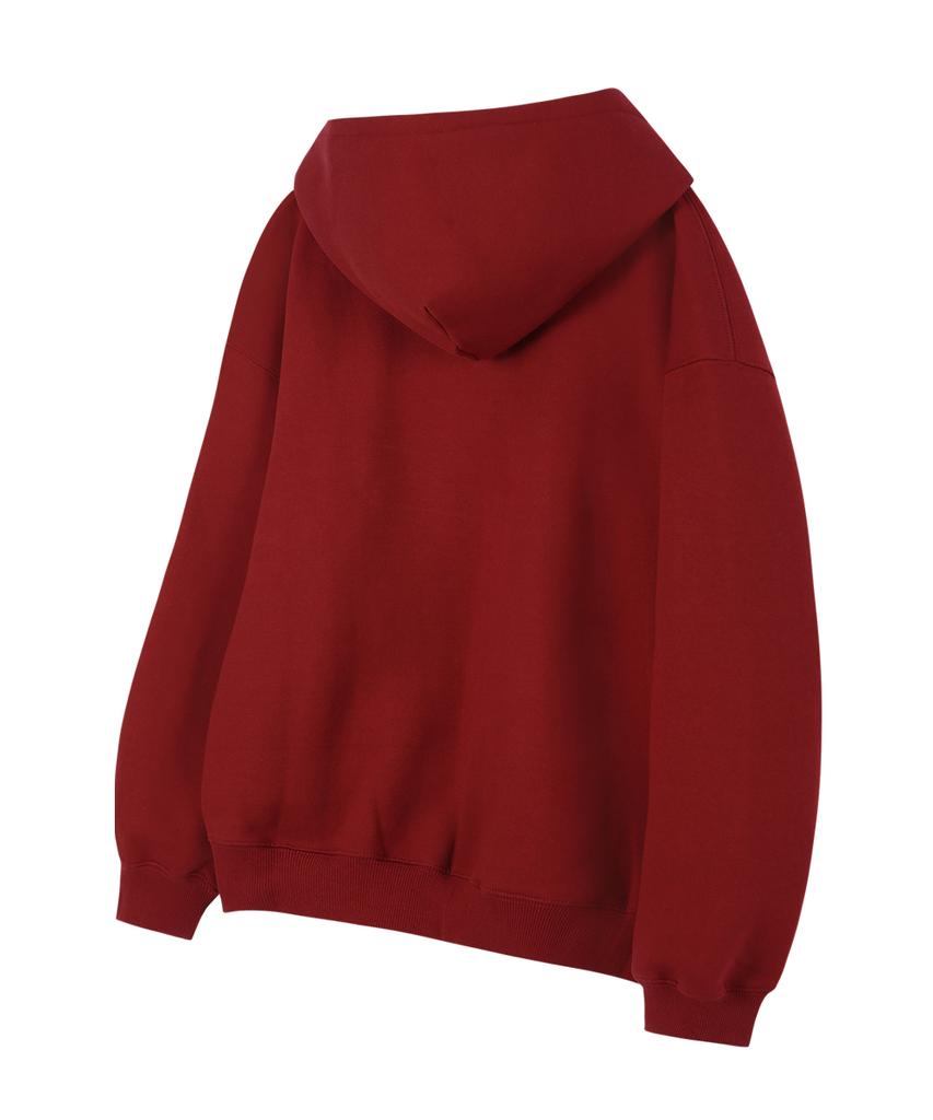 Gainsboro 2Way Signature 1 Zip-Up Hoodie_Burgundy