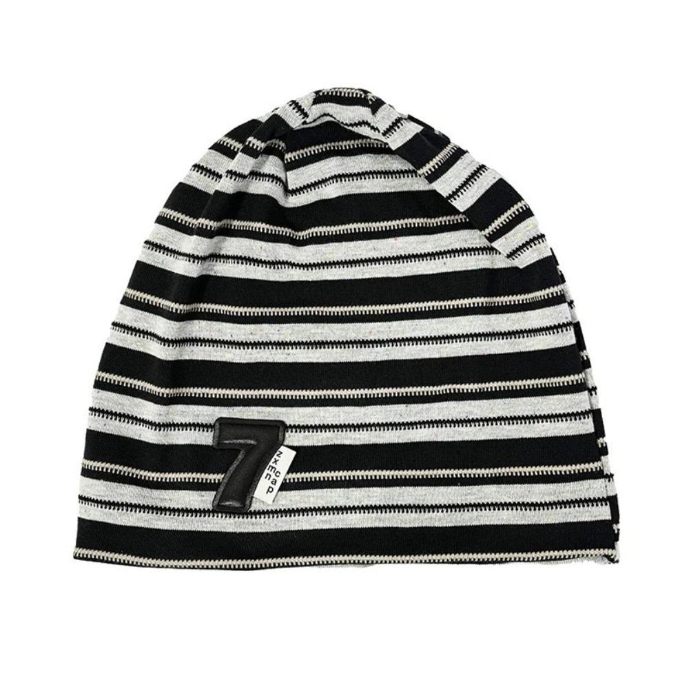 Korean Baggy Strip Hat Spring Autumn Beanie Hats Fashion Y2k Striped Cap  Women