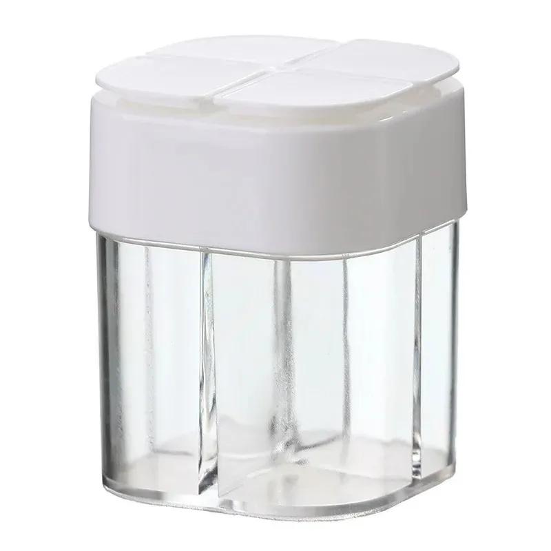 4 - In - 1 Camping Seasoning Jar Transparent Plastic Compact 4 Compartment Spice Dispenser Portable for Outdoor BBQ Enthusiasts