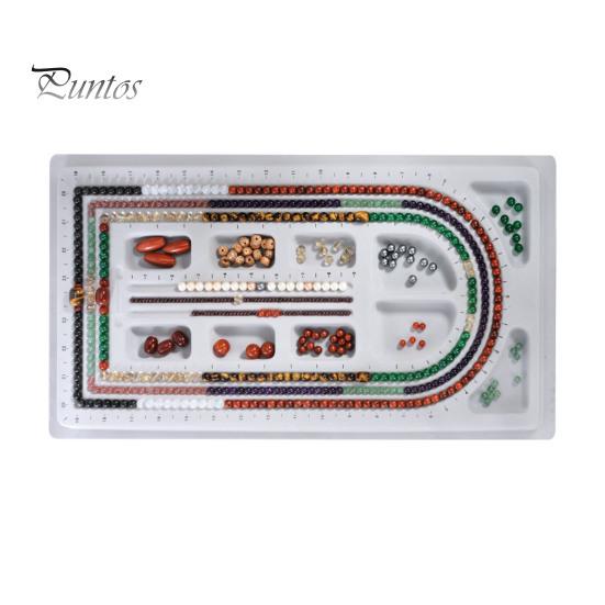 Non-slip Beading Board Bead Design DIY Jewelry Making Tray Flocked Organizer Tool for Necklace And Bracelet Beads Sorting Stringing Multi-groove
